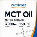 Nutricost MCT Oil Softgels 1000mg, 150 SFG (3,000mg Serv) - Great for Keto, Ketosis, and Ketogenic Diets