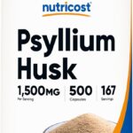 Nutricost Psyllium Husk 1500mg Per Serving, 500 Capsules - Non-GMO & Gluten Free
