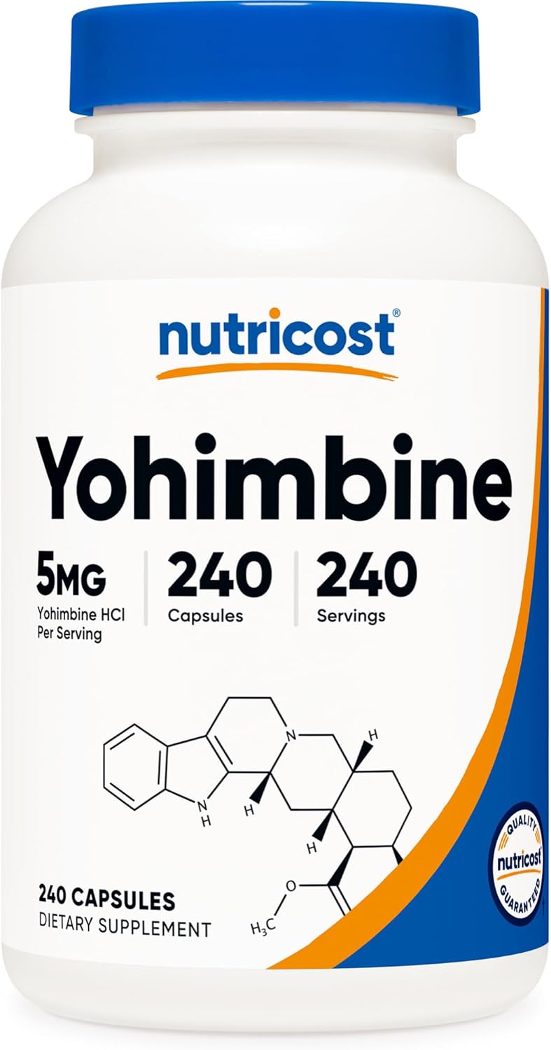 Nutricost Yohimbine HCl 5mg, 240 Capsules Extra Strength – Gluten Free, Non-GMO