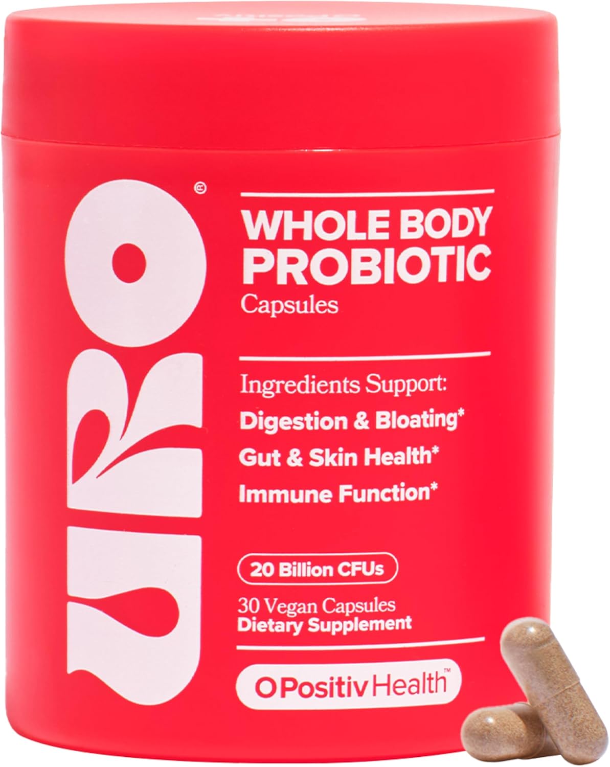 O Positiv URO Women’s Probiotic – All-in-one Probiotic for Women – Vaginal, Gut, Skin, and Oral Microbiome Health – 20B+ CFUs, Licorice Root, Dandelion – Non-GMO, Vegan, Gluten-Free – 30 Capsules