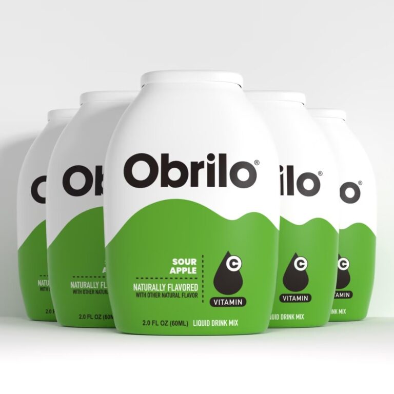 Obrilo Water Enhancer Liquid Flavoring Drops - ZERO Sugar/Calorie, Dye Free, Naturally Flavored Drink Syrup, 2.0 fl oz x 5 Bottles for Kids & Adults (Sour Apple)