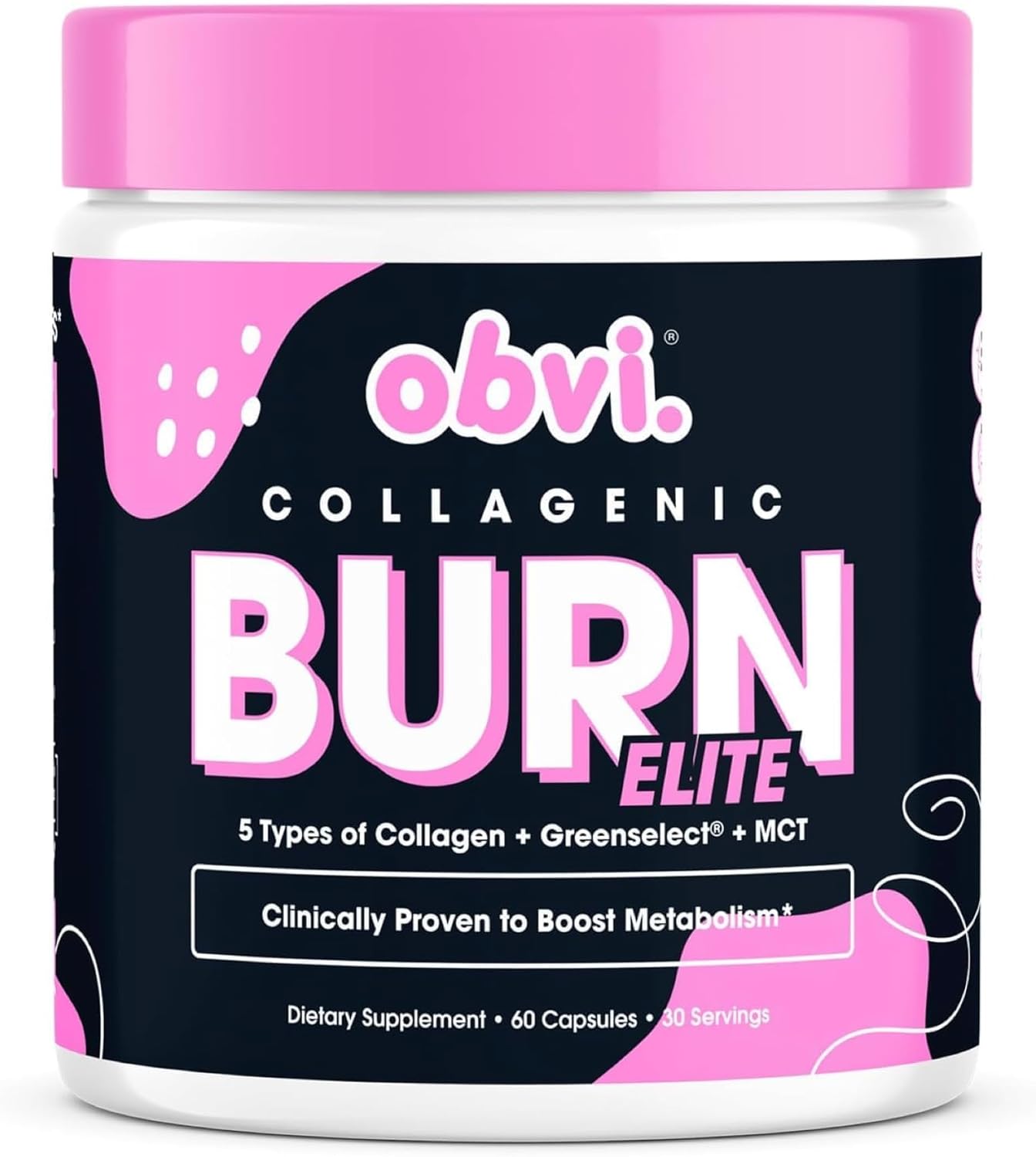 Obvi Burn Elite – Collagen Supplement for Women – Fitness Support – Metabolism Support Supplement – Healthy Mobility – Natural Thermogenic Formula – Gluten-Free – 60 Count (30 Servings)