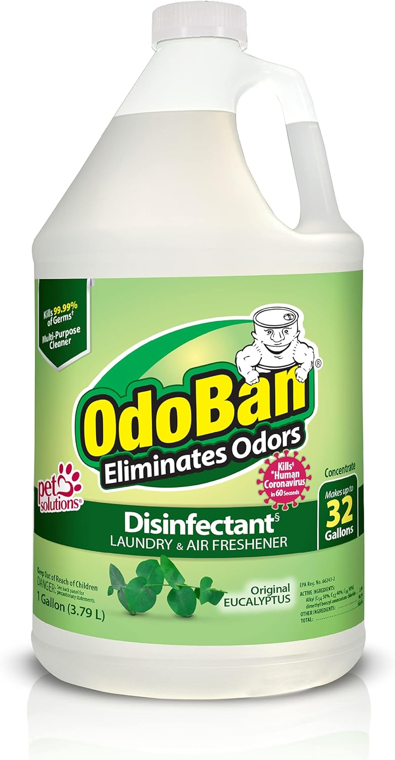 OdoBan Disinfectant Concentrate and Odor Eliminator, Made in the USA, Original Eucalyptus Scent, 1 Gallon