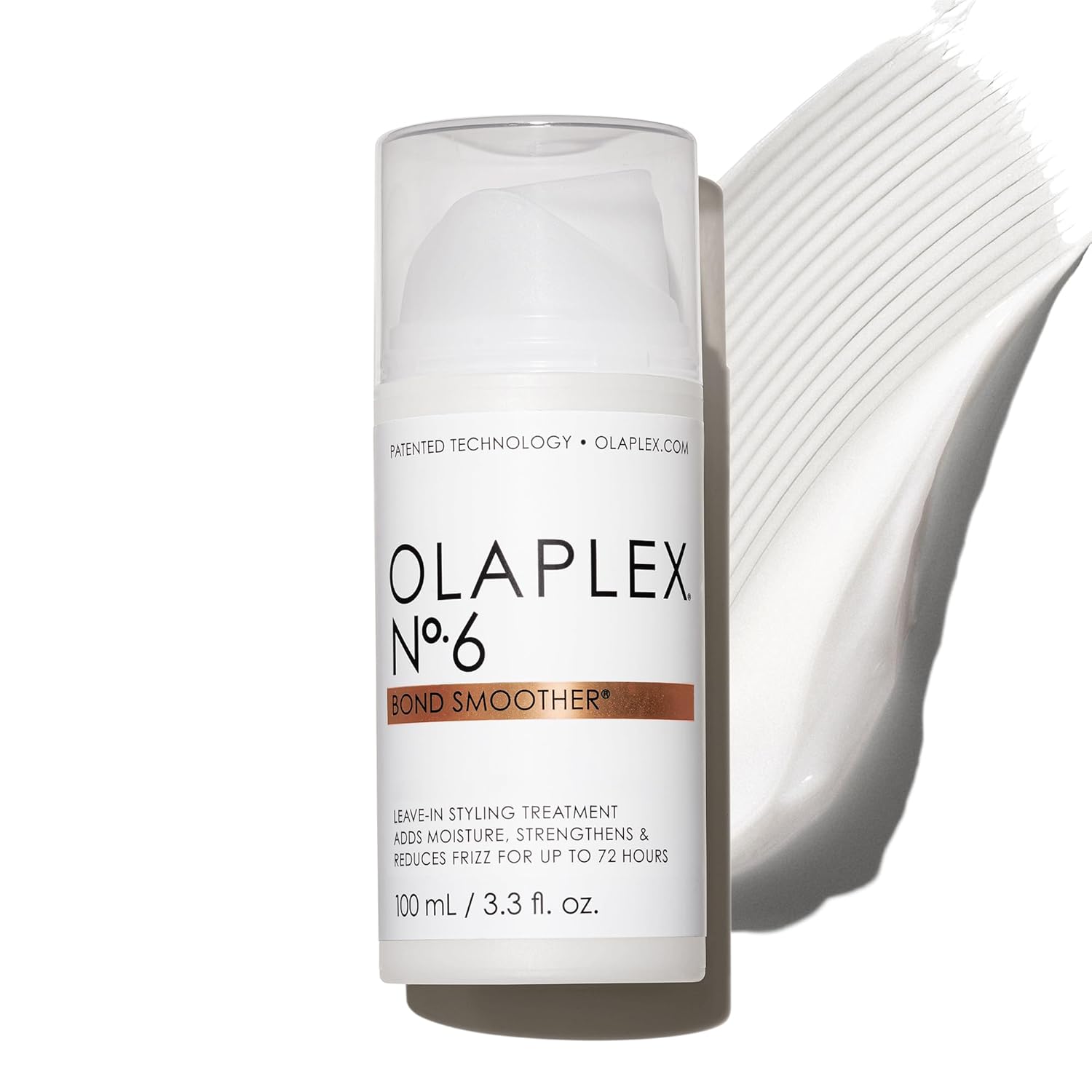 Olaplex Nº. 6 Bond Smoother: Leave-In Styling Treatment | Smooths, Conditions, & Strengthens | Frizz Control for Up to 72 Hours | For Coily, Curly, Straight, and Wavy, 100 mL / 3.3 Fl Oz