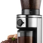 Ollygrin Burr Coffee Grinder, Electric Conical Coffee Bean Grinder With 30 Adjustable Grind Settings For 2-12 Cups, Sliver & Black