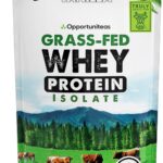 Opportuniteas Grass Fed Vanilla Whey Isolate Protein Powder – 22g Protein, Heavy-Metal Tested, Organic Cane Sugar & Organic Vanilla Flavor, Non-GMO, Hormone-Free, Sourced from Ireland, 1lb