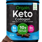Orgain Keto Collagen Protein Powder, Chocolate - 10g Grass Fed Hydrolyzed Collagen Peptides for Women & Men, Type I & III, 5g MCT Oil - Hair, Skin, Nail, & Joint Support, Non-GMO, Gluten Free - 0.88lb