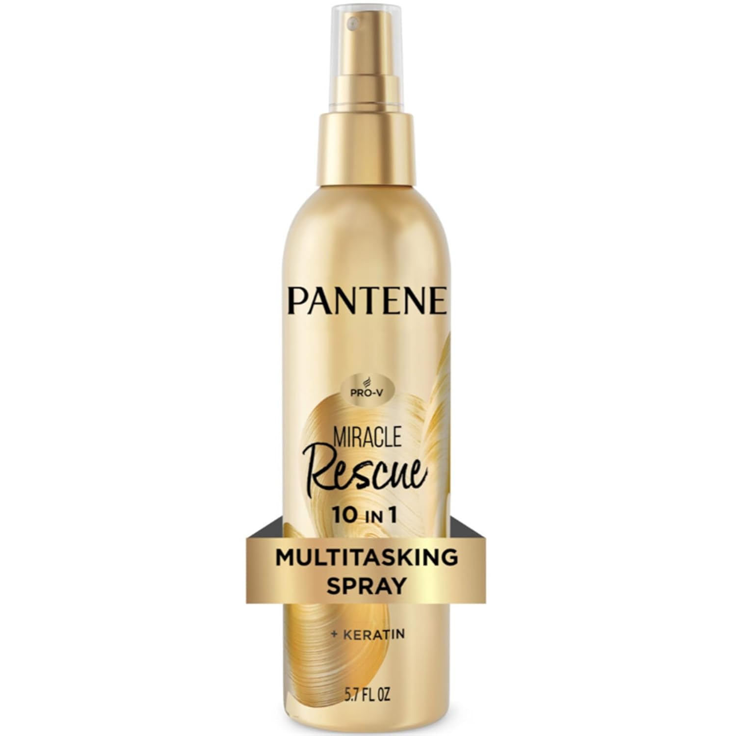 Pantene Miracle Rescue 10in1 Multitasking Spray – Heat Protection, Detangles, Repairs Damaged, Dry Hair, Improves Shine, Leave-In Conditioning Treatment with Keratin and Pro-Vitamin B5, 5.7 oz