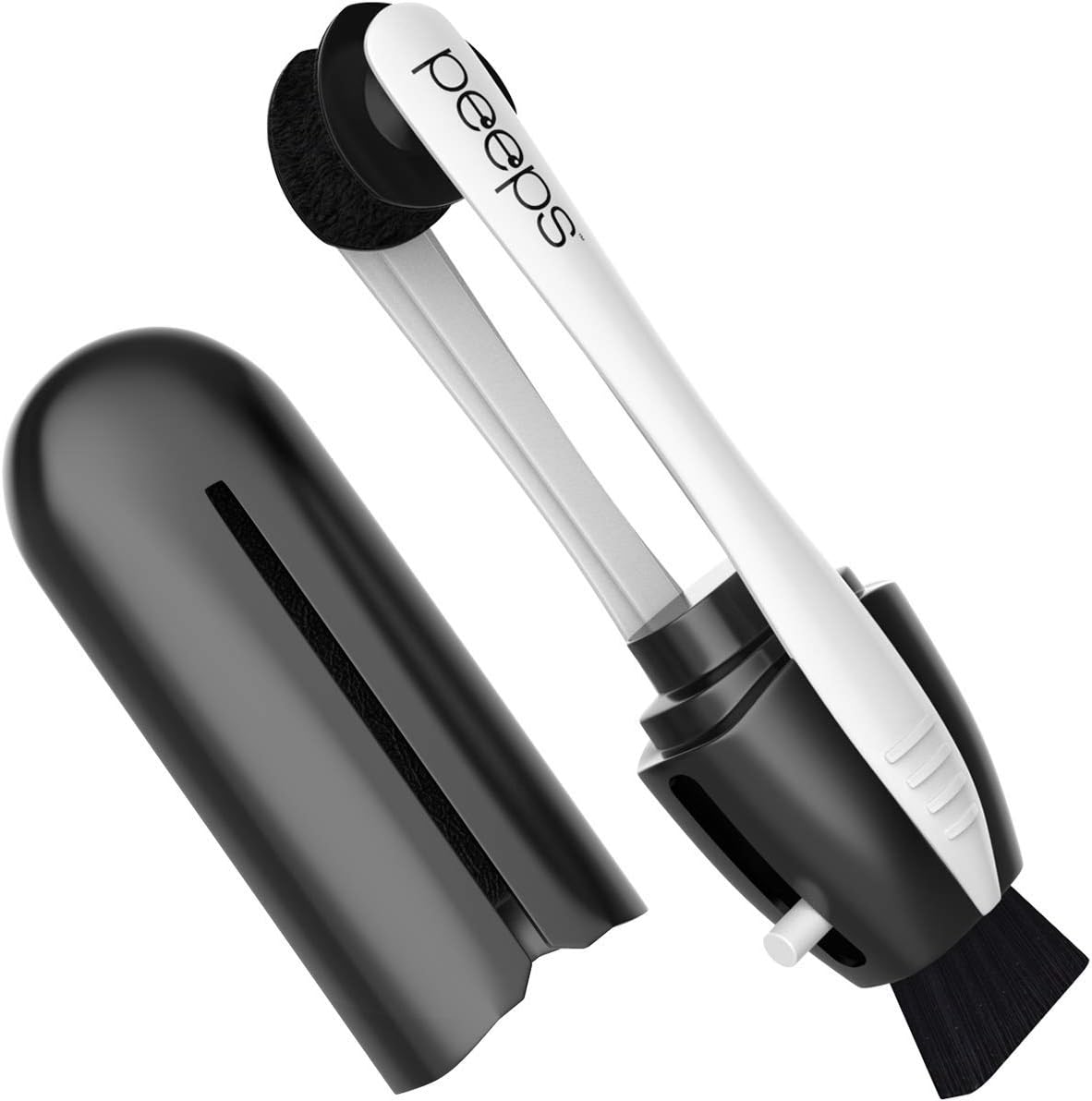 Peeps Glasses Cleaner – for Eyeglasses, Reading Glasses, and More – Lens Cleaner with Carbon Microfiber Tech-Injected Black-3 Count (Pack of 1)