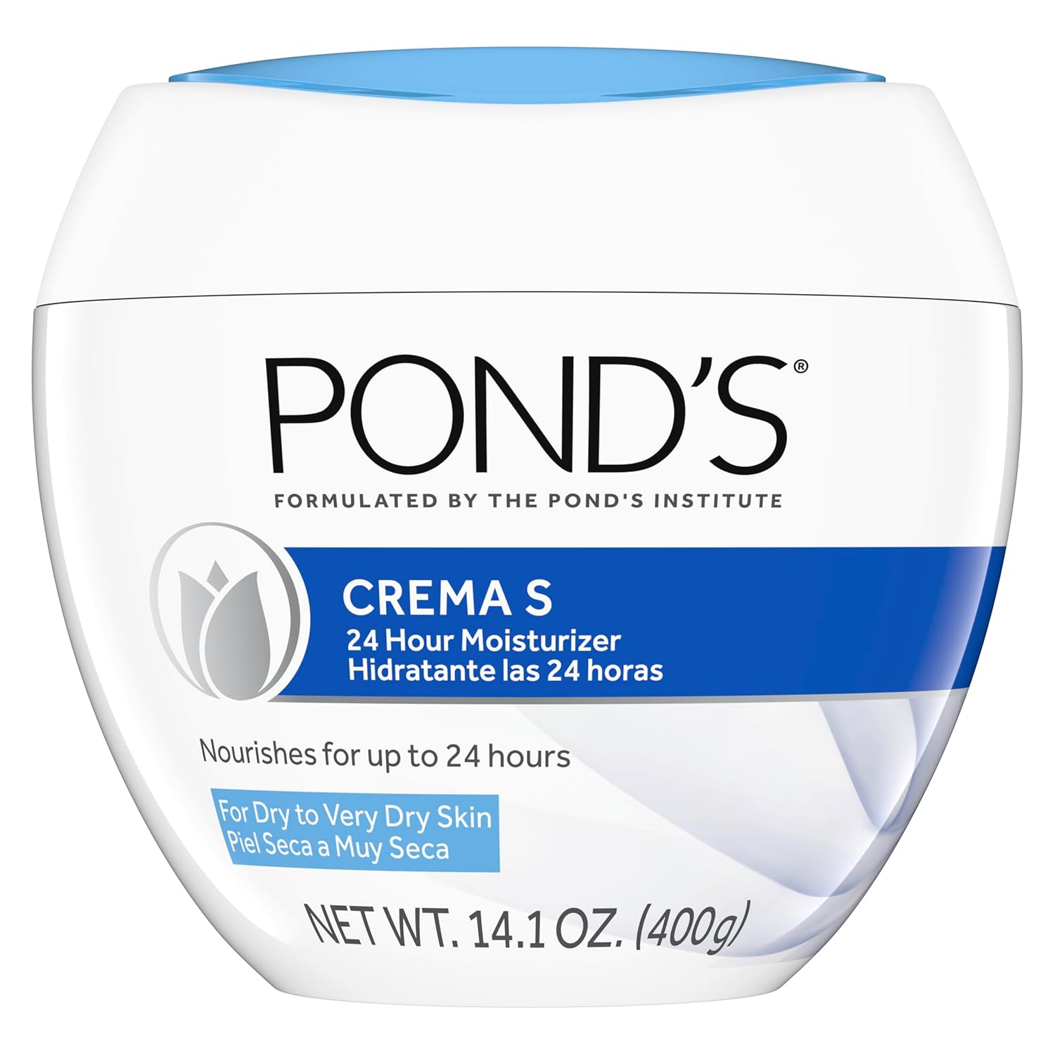 Pond’s Nourishing Moisturizing Cream, Crema S, Fragrance Free, Ivory, 14.1 Oz