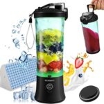 Portable Blender for Smoothies, Freshly Squeezed Juices, Milk shakes and Baby food, 20 oz BPA Free, Suitable for Outdoor Sports, Family, Travel. （Black）