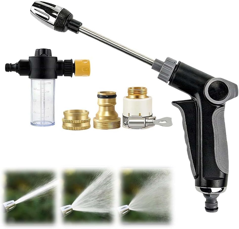 Power Jet Water, 2026 New Water Blitz Pressure Washer, Multi-function Water Spray Gun for Yard and Car, Adjustable Jet Spray Nozzle for Garden, Metal Hose Connector Set for Water Gun
