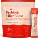 Prebiotic Fiber Powder - Unflavored & Sugar Free | 20 Sticks / Servings | Fiber Supplement to Support Digestive Regularity, Gut Health, Bloating & Immune Support - Soluble Prebiotic Powder Daily