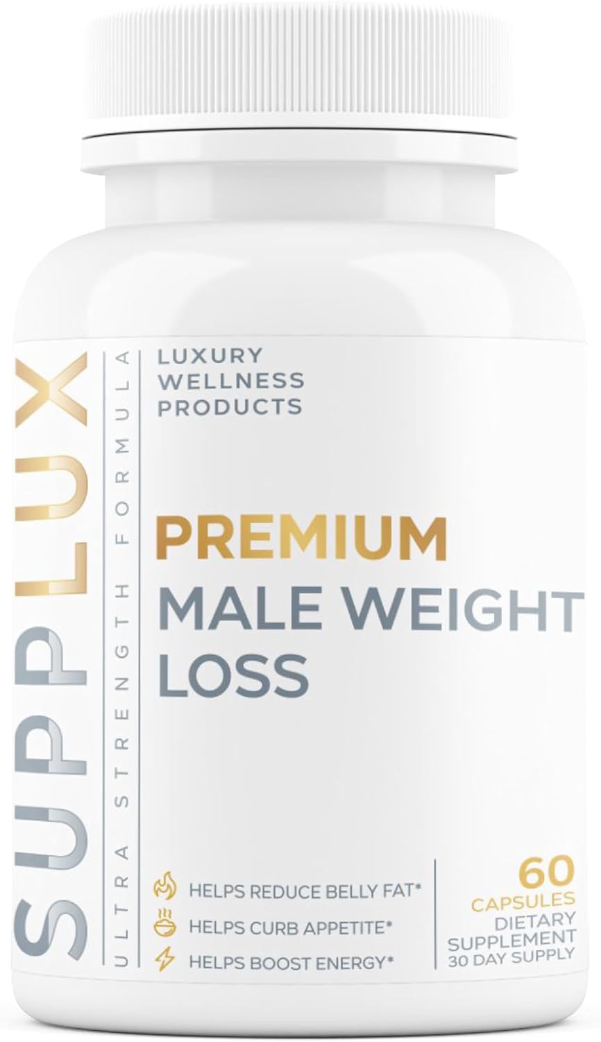 Premium Male Weight Loss – Fat Burner for Men – Supports Healthy Pathways Associated with GLP-1 Activity – Appetite Suppressant, Energy Booster, Helps Sustain Muscle – 60 Unisex Capsules