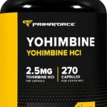 PrimaForce Yohimbine HCl 2.5mg, 270 Capsules - Premium Supplement, Boosts Performance, Zero Fillers, Non-GMO and Gluten Free