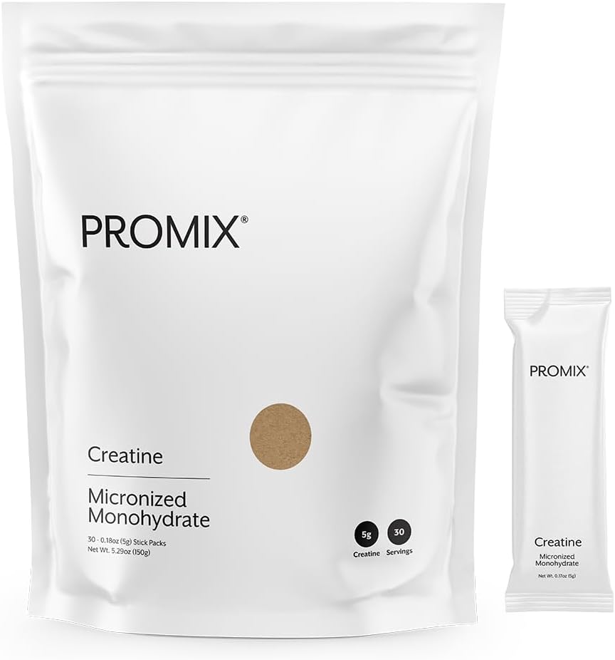 ProMix Nutrition Creatine Monohydrate Travel Packs, 5g of micronized Clean Creatine for Men and Women, Supports Muscle Growth & Recovery, Vegan – 30 Servings