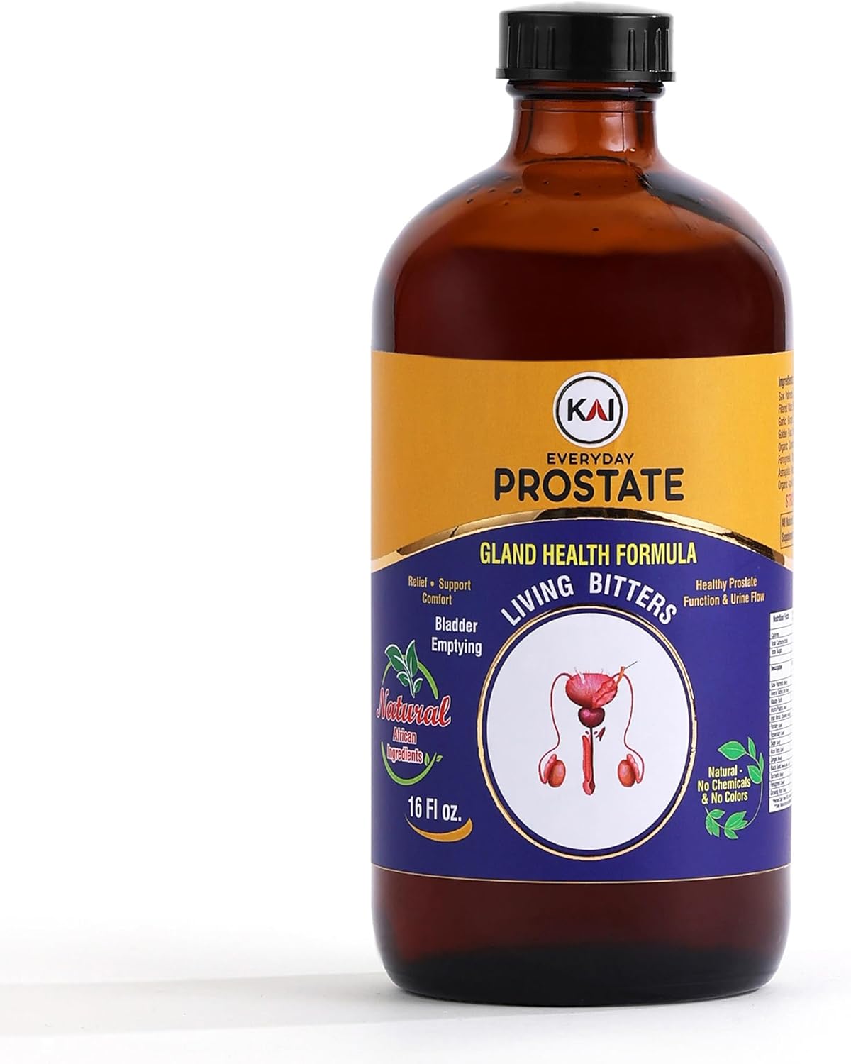 Prostate Living Bitters Liquid, Prostate Health Supplements for Men; with Saw Palmetto, Sea Moss & Ginger, Supports Natural Defenses & Health; 16 Oz (1 Pack)