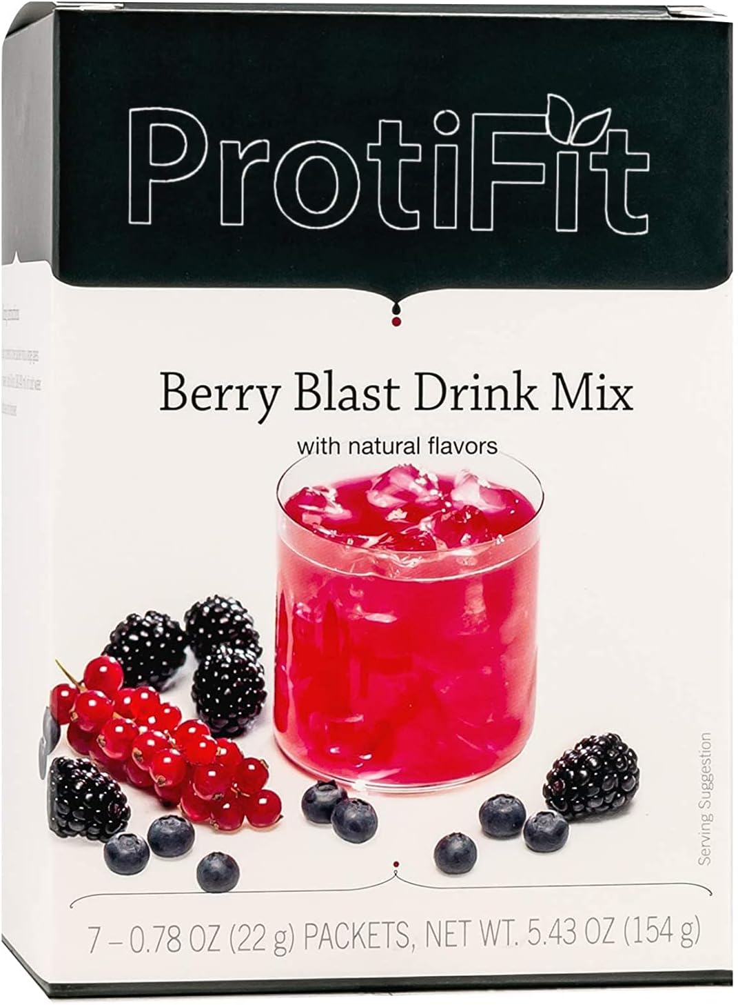 ProtiFit – High Protein Fruit Flavored Powder Drink Mix, 15g Protein, Low Calorie, Sugar Free, Ideal Protein Compatible, 7 Servings Per Box (Berry Blast)
