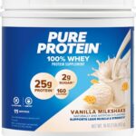 Pure Protein Powder, Whey, High Protein, Low Sugar, Gluten Free, Vanilla Cream, 1 lb