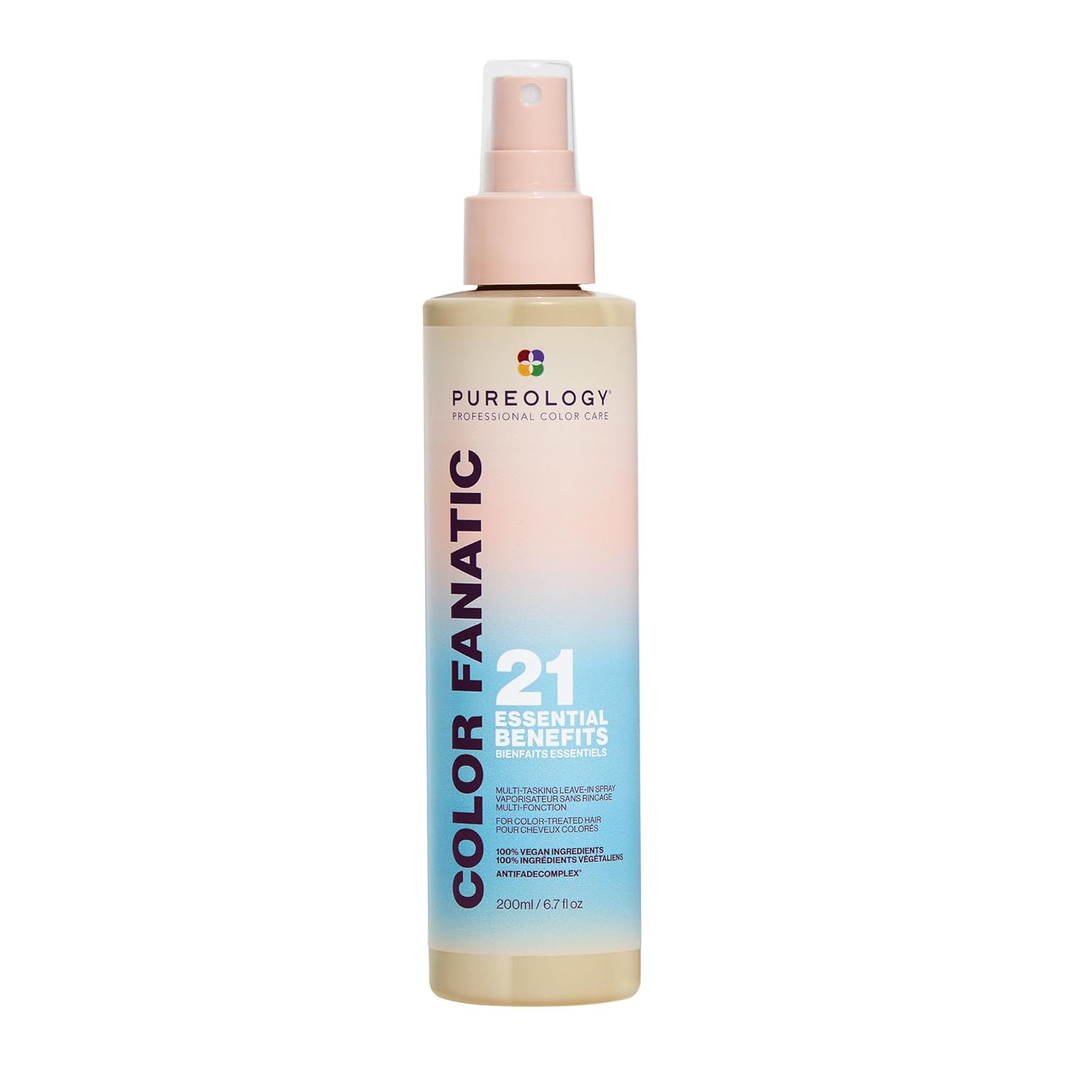 Pureology Color Fanatic Multi-Tasking Leave-In Spray – Detangling & Frizz Control, 21 Benefits for All Hair Types, Heat Protection, Infused with Coconut & Camellia Oils, Color Safe, Vegan