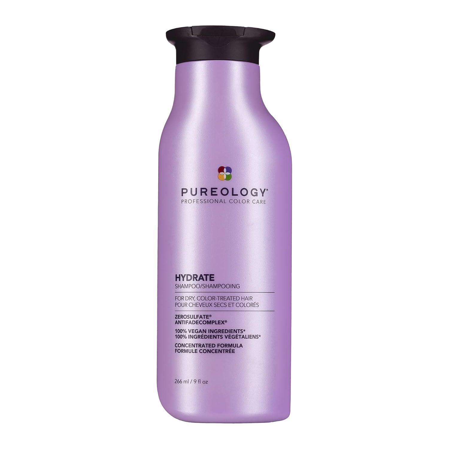 Pureology Hydrate Shampoo – For Dry or Color Treated Hair, Moisturizing Shampoo For Hydration & Softness, With Rose Extract & Green Tea, Vegan & Sulfate-Free