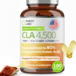 Purity Labs CLA Supplements 4500MG - Non-GMO Safflower Oil - Supports Energy, Weight Loss, Heart Health, and Muscle Health - 180 Soft gels