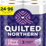 Quilted Northern Ultra Plush Toilet Paper, 24 Mega Rolls = 96 Regular Rolls, 3X Thicker*, 3 Ply Soft Toilet Tissue