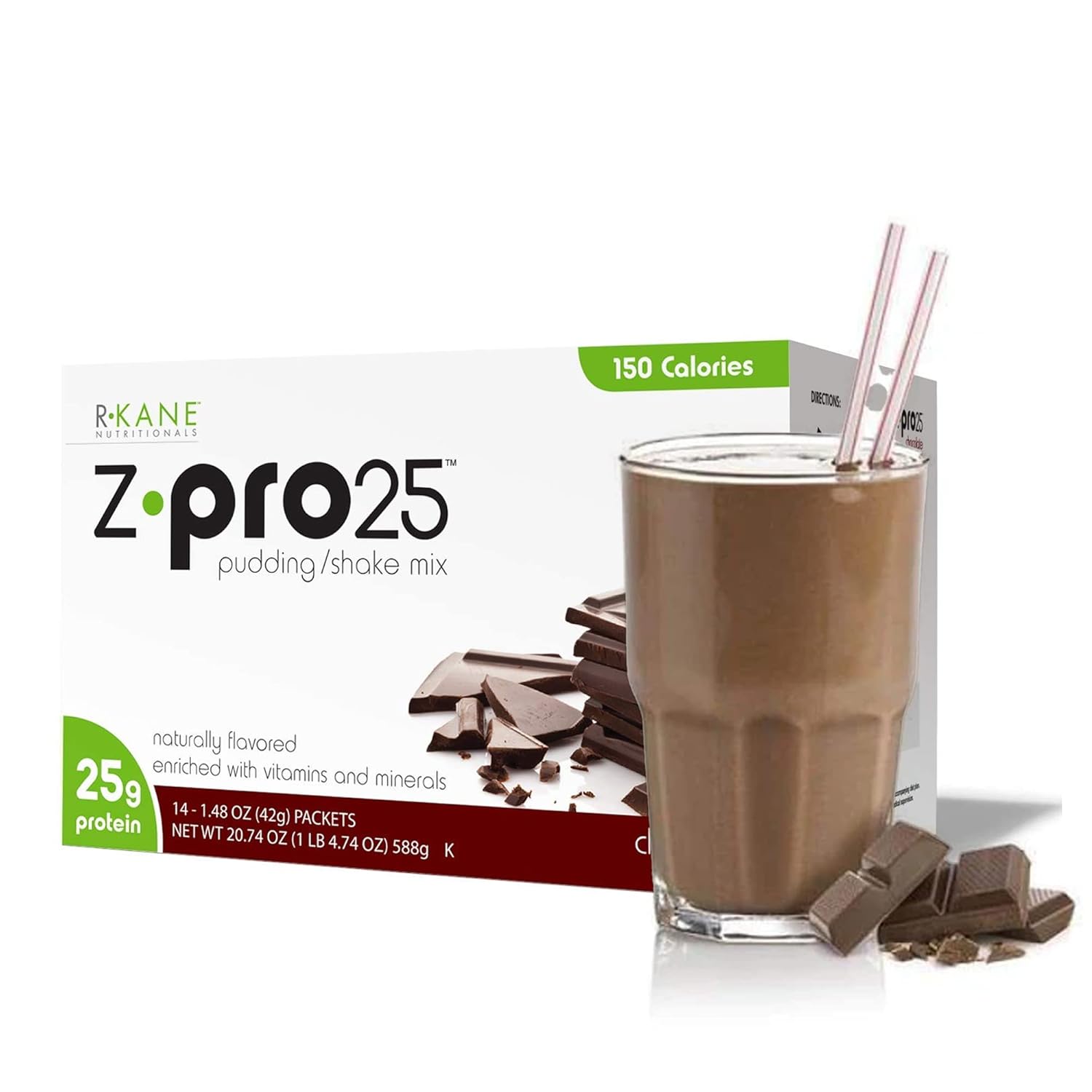 R-Kane Z-Pro 25 Protein Shakes: High Protein Chocolate Shake and Pudding Mix, Weight Loss Chocolate Protein Drinks, Natural Energy Booster Meal Replacement Shake, Low Calorie, Low Carb Protein Powder