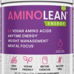 RSP NUTRITION AminoLean Natural Pre Workout Powder, Sucralose Free Amino Energy with No Artificial Dyes, Vegan BCAAs and Weight Management, Acai, 25 Serv