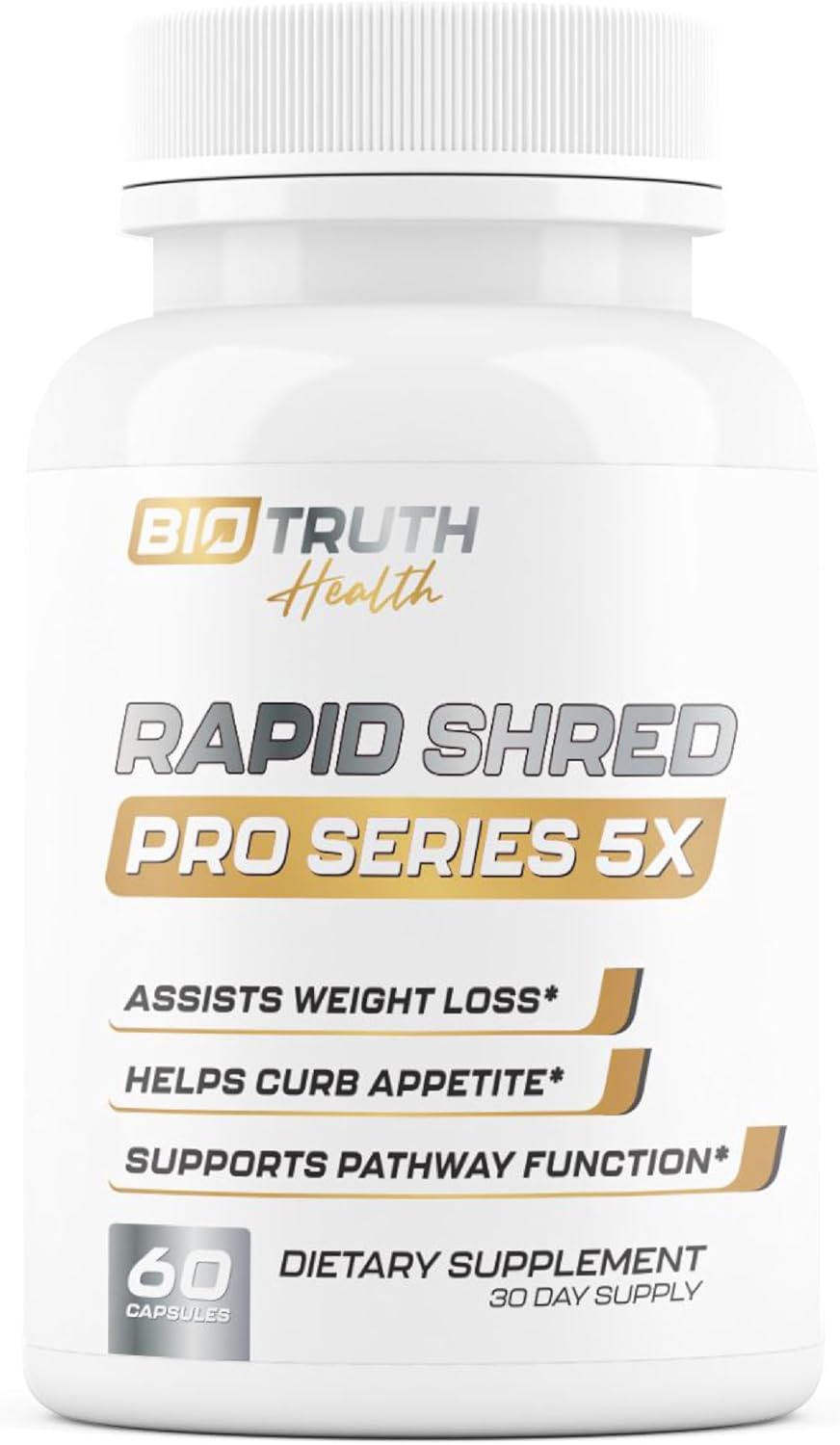 Rapid Shred Pro Series 5X | Supports GLP-1 Pathway Function | Weight Loss Pills for Women & Fat Burner for Men + Appetite Suppressant Supplement | 3rd Party Tested Formula – 60 Capsules