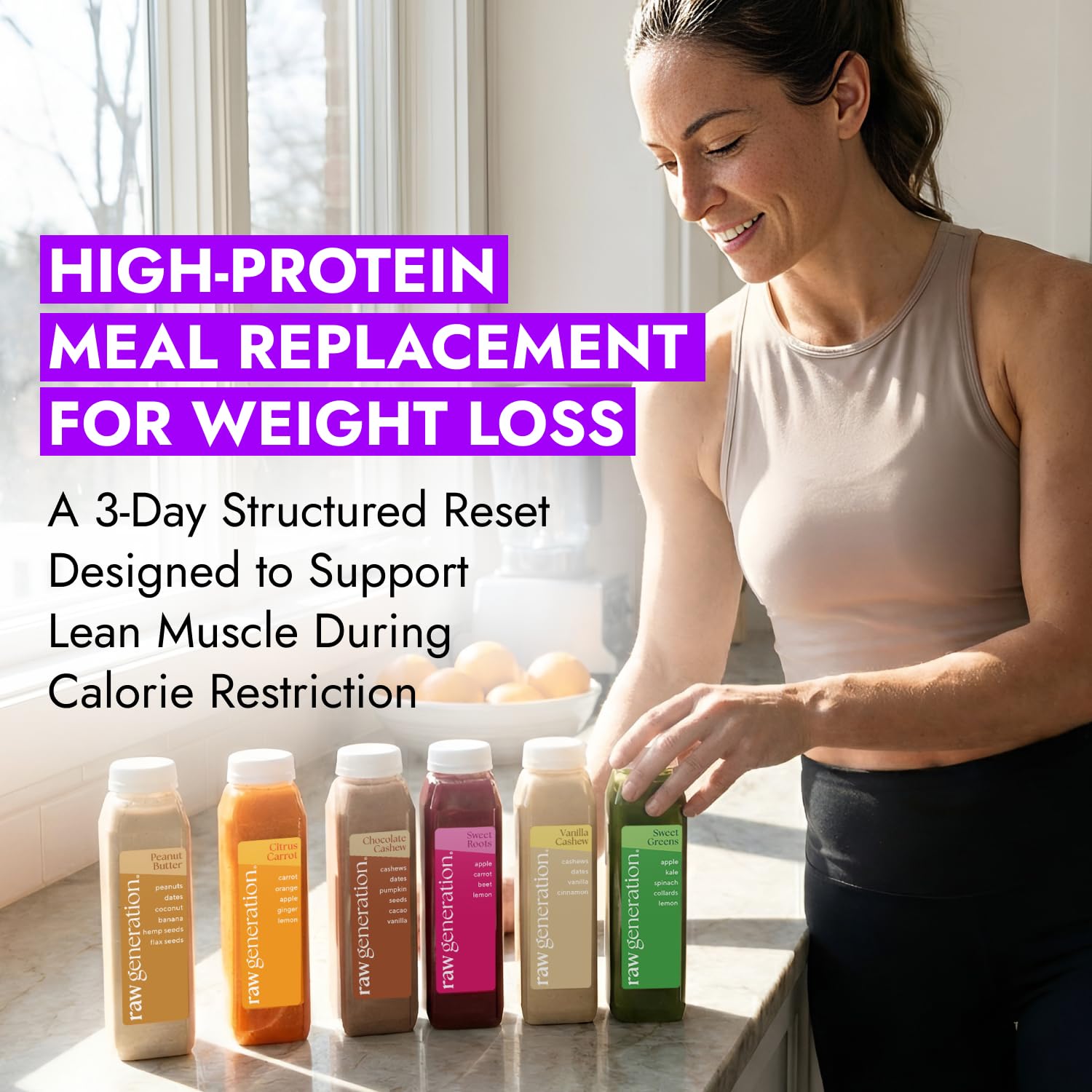 Raw Generation High-Protein Meal Replacement Cleanse – 5-Day Structured Weight Loss Reset with Built-In Lean Muscle Support, Plant-Based Liquid Diet Program