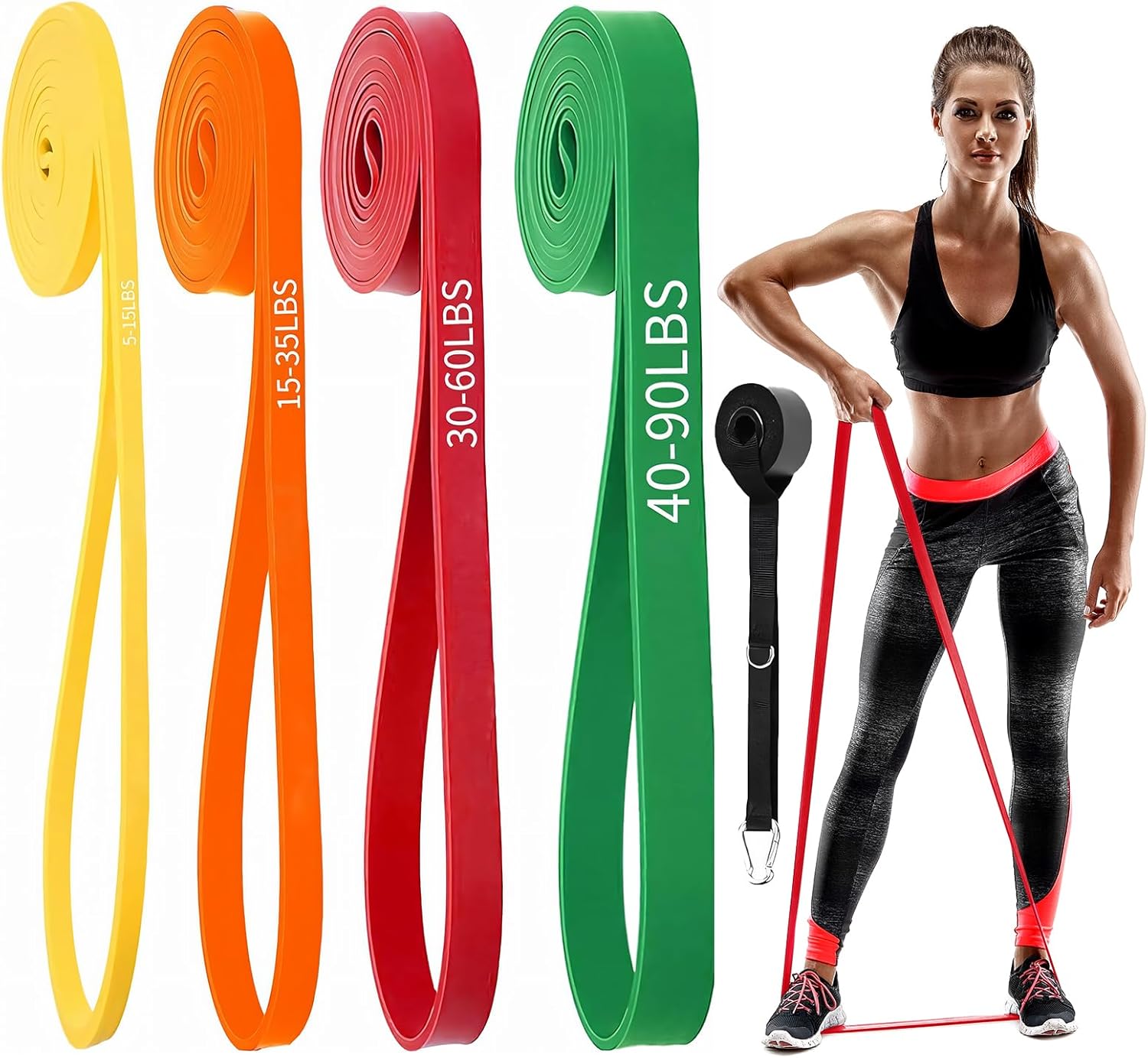 Resistance Bands for Working Out, Pull Up Assist Bands Set, Workout for Women and Men, Exercise Bands,Training, Plasticity, Physical Therapy at Home/Gym