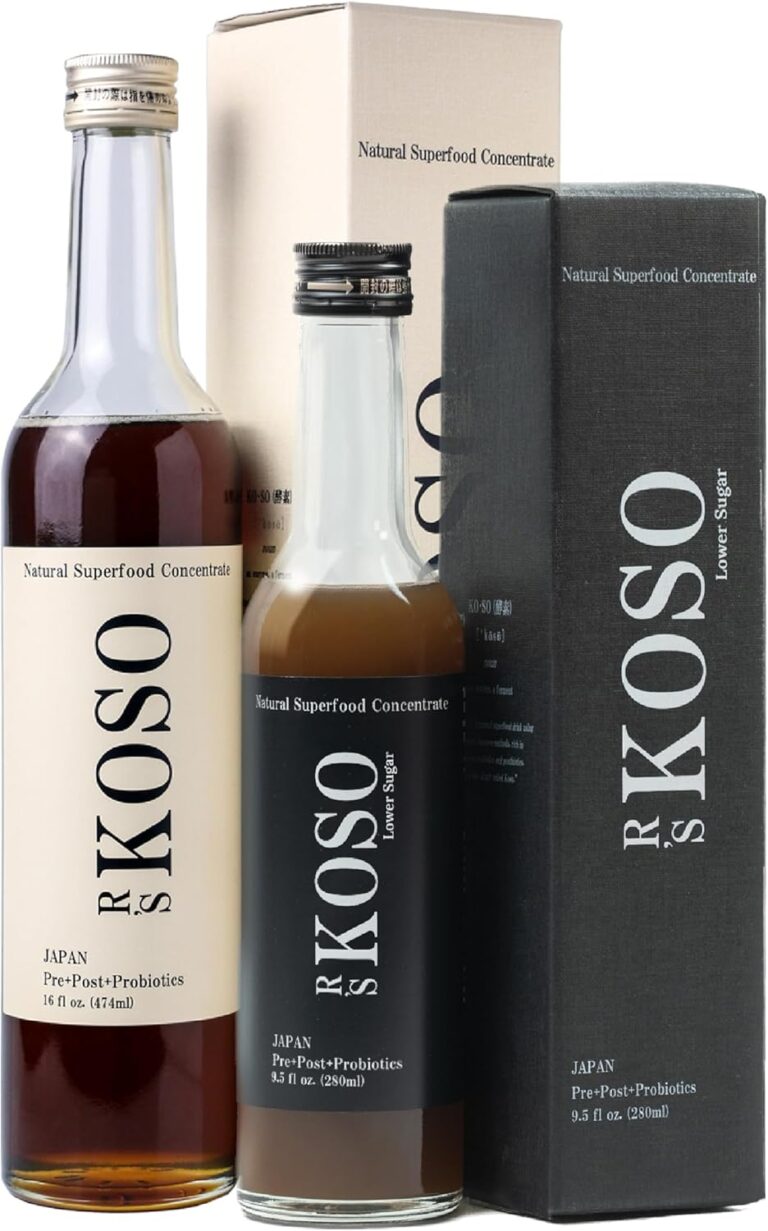 R's KOSO Mix of Regular 16oz & Lower Sugar 10.5oz - Japanese Enzyme Drink Rich in Probiotics, Made from 100+ Vegetables ＆ Fruits - Natural Support for Better Digestion & Gut Health + Detox