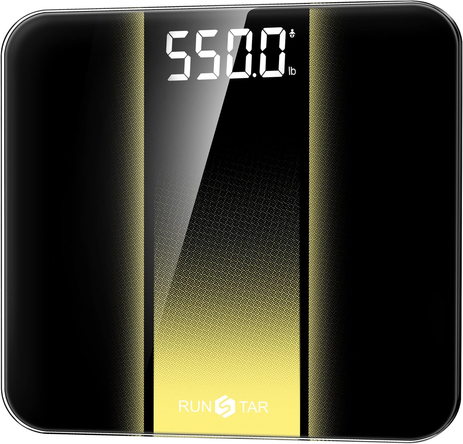 RunStar Scale for Body Weight 550lbs, 13-Inch Digital Bathroom Scale with Baby & Pet Mode, Extra-Large Bright LED Display, 8mm Tempered Glass for Accurate and Durable