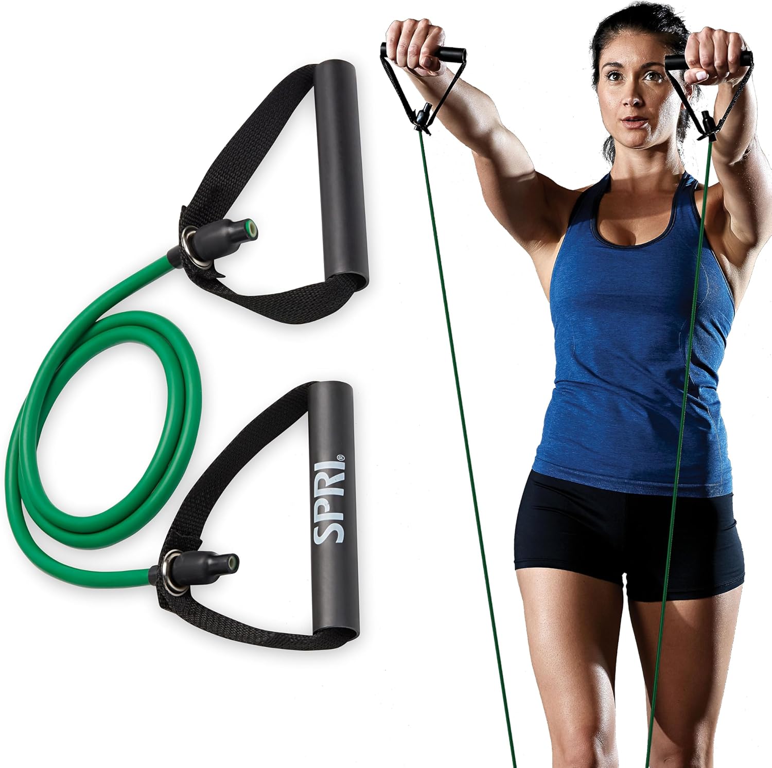 SPRI Xertube Resistance Bands with Handles – All Exercise Cords Sold Separately with Home Gym Workout Fitness Door Anchor Attachment Option