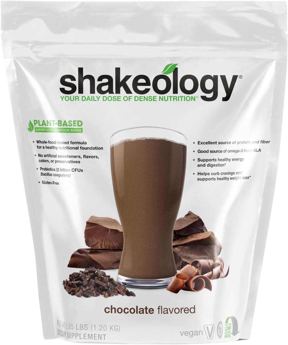 Shakeology Plant Based Protein Powder Blend – Gluten-Free Shake with Vitamins and Minerals – Helps Support Weight Loss, Lean Muscle, Gut Health – Chocolate, 30 Servings