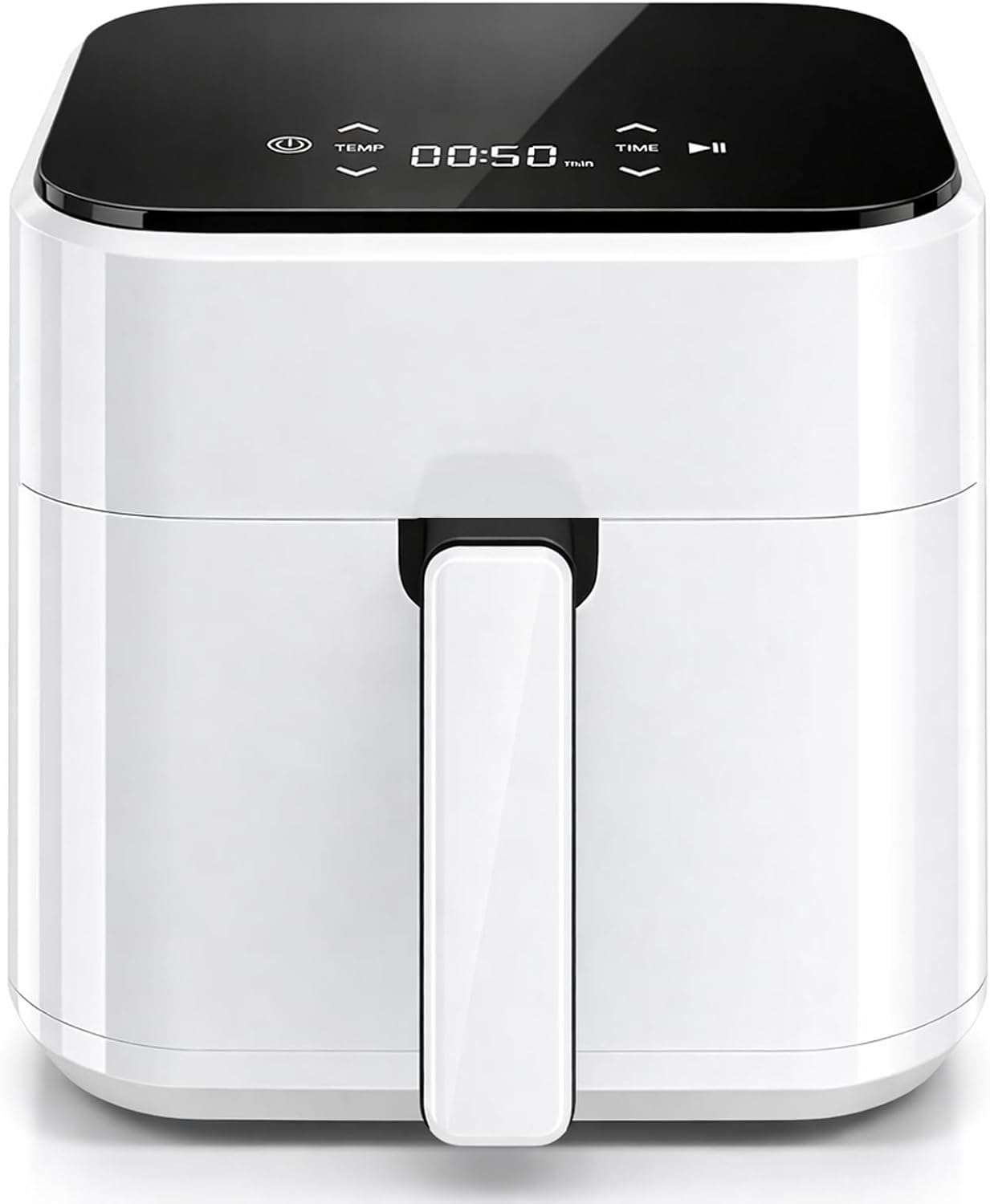 Simple Deluxe 8-in-1 Air Fryer 3 Qt, Digital Preset Airfryer with Overheat Protection and Auto Shut-Off, Nonstick and Dishwasher-Safe Basket for Fries, Bake, 60-Min Timer, Max 400°F, 800W, White