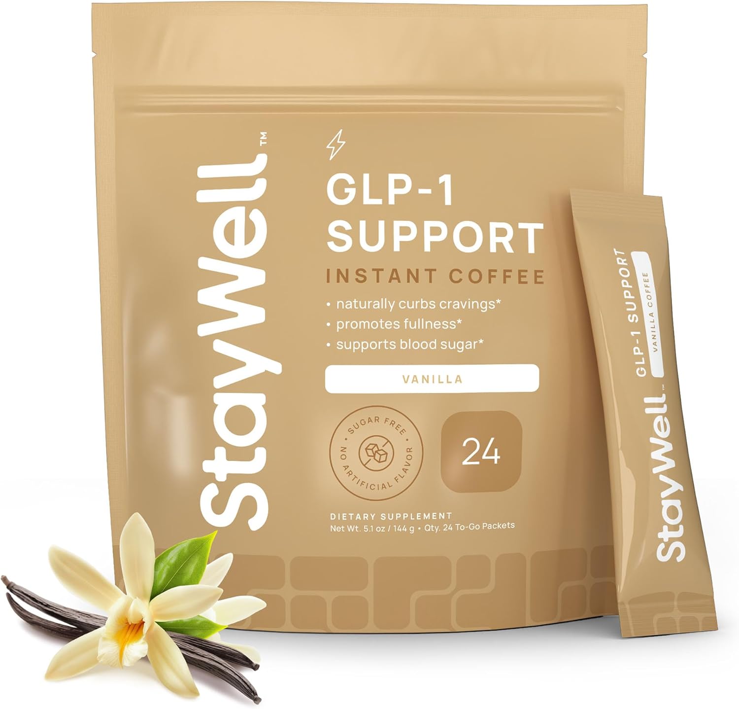 Slim Coffee GLP-1 Supplement | GLP 1 Booster to Control Appetite and Cravings | Great Tasting Metabolic Support – Coffee Bean Extract, Green Tea, Yerba Mate (Vanilla)