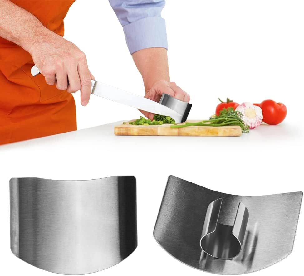 Stainless Steel Finger Guard, 2023 New Finger Protector for Cutting Food, Premium Slicing Tool Finger Protector Finger Protectors when Cutting, Slicing, Dicing, Chopping Vegatables (6 Pcs)