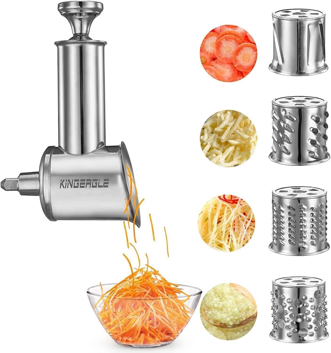 Stainless Steel Slicer Shredder Attachment for KitchenAid Mixer, Cheese Grater Attachment, Food Slicer for KitchenAid Mixer, Accessories for Kitchen aid