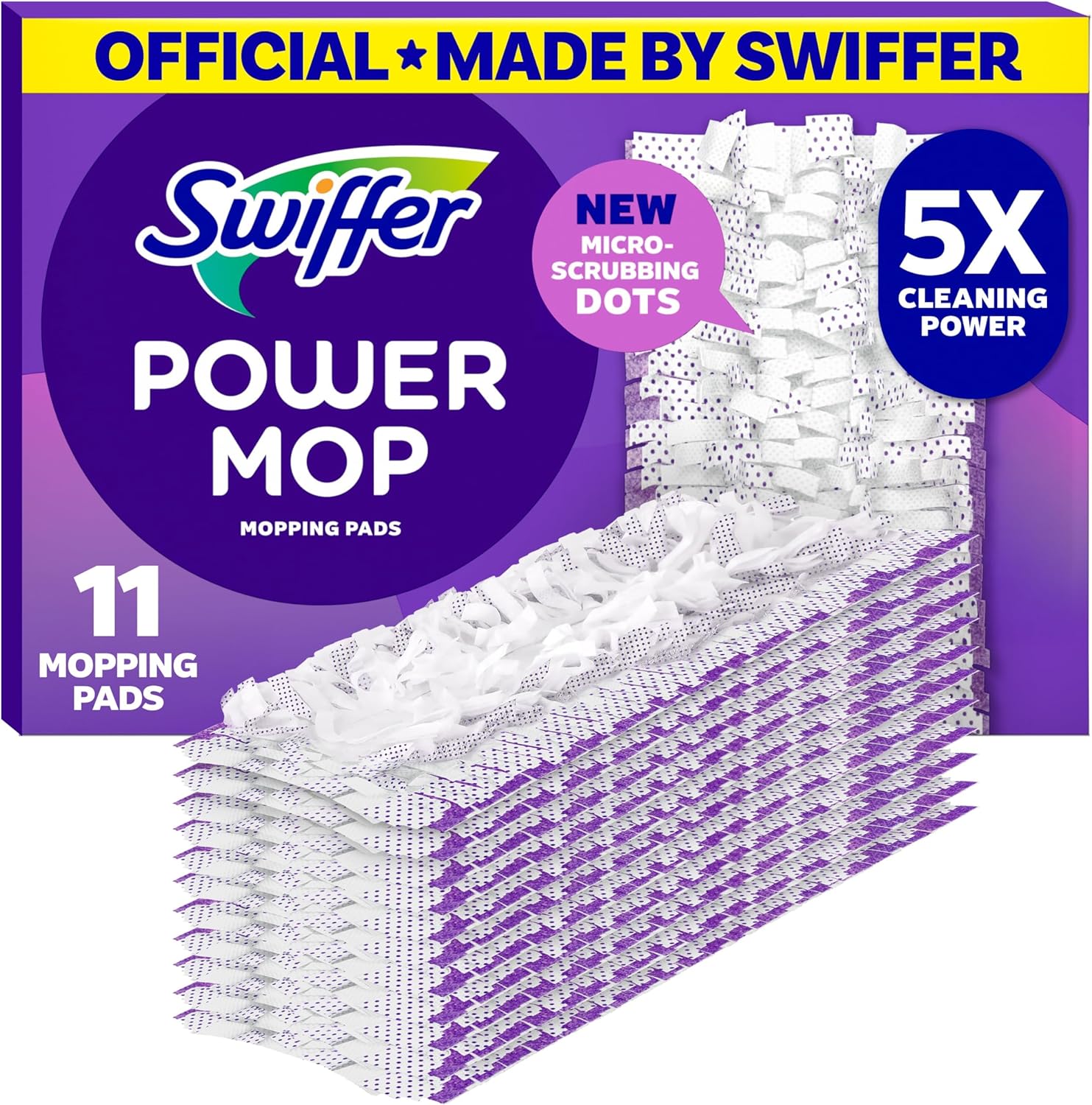 Swiffer PowerMop Multi-Surface Mopping Pad Refills for Floor Cleaning, 11 Count