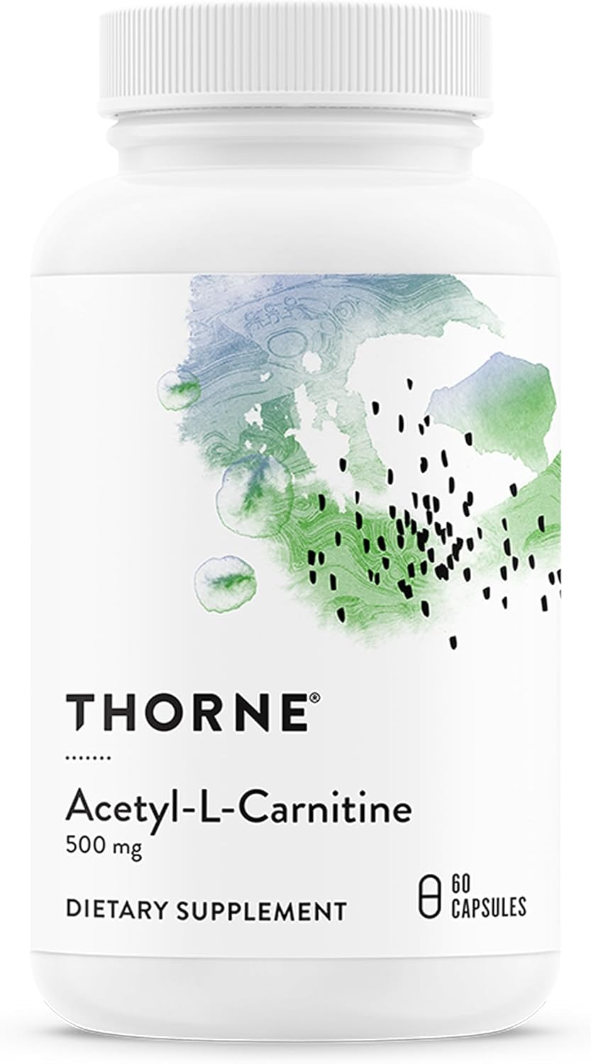 THORNE – Acetyl-L-Carnitine – 500 mg – Supports Brain Function, Mood & Healthy Nerve Sensations in the Hands & Feet* – Third-Party Certified – Gluten, Dairy & Soy-Free – 60 Capsules