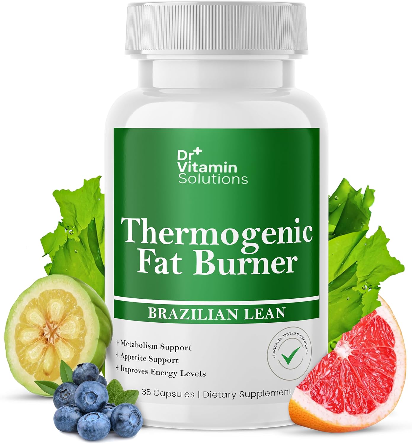 Thermogenic Fat Burner Brazilian Lean – Weight Loss Pills for Women & Men | Appetite Suppressant & Metabolism Booster w/Green Tea, Garcinia | Belly Fat, Energy & Bloating Support – 35 Capsules