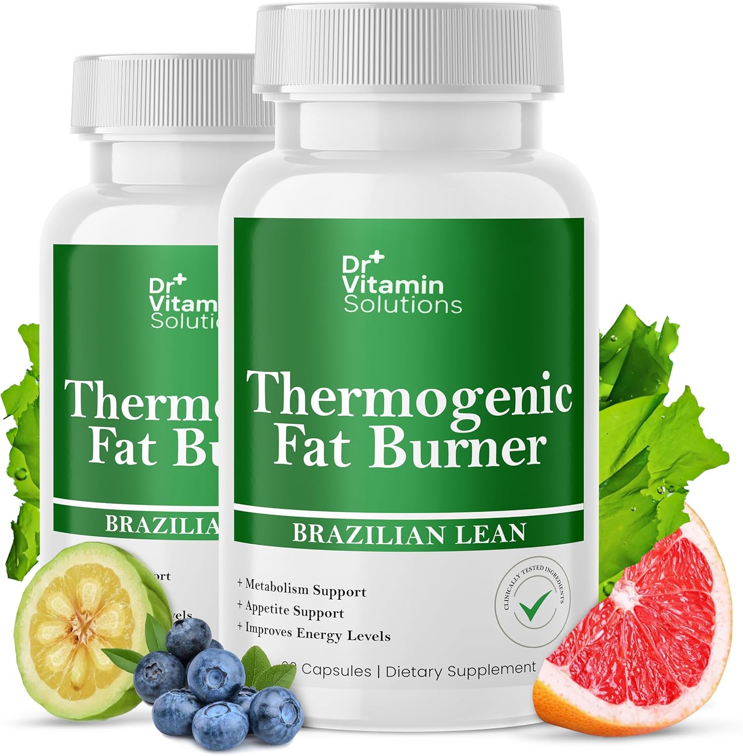 Thermogenic Fat Burner for Women and Men – Appetite Suppressant for Weight Loss – Includes Green Tea Extracts for Bloat Relief – Metabolism Booster – Pack of 2