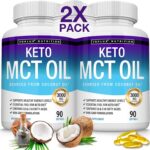 Toplux Keto MCT Oil Capsules - 3000mg Natural Pure Coconut Oil Extract Pills, Source of Energy, Easy to Digest for Men Women, 90 Softgels, Supplement