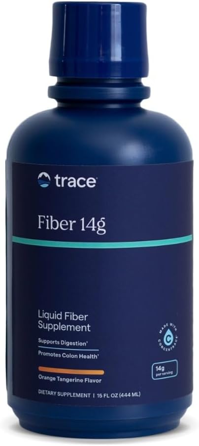 Trace Minerals Fiber 14g – Fiber Supplement for Colon Health & Digestive Support – Balanced Gut Flora – Liquid Supplement – Gluten-Free – Vegan – Orange Tangerine Flavor – 15 fl oz (15 Servings)