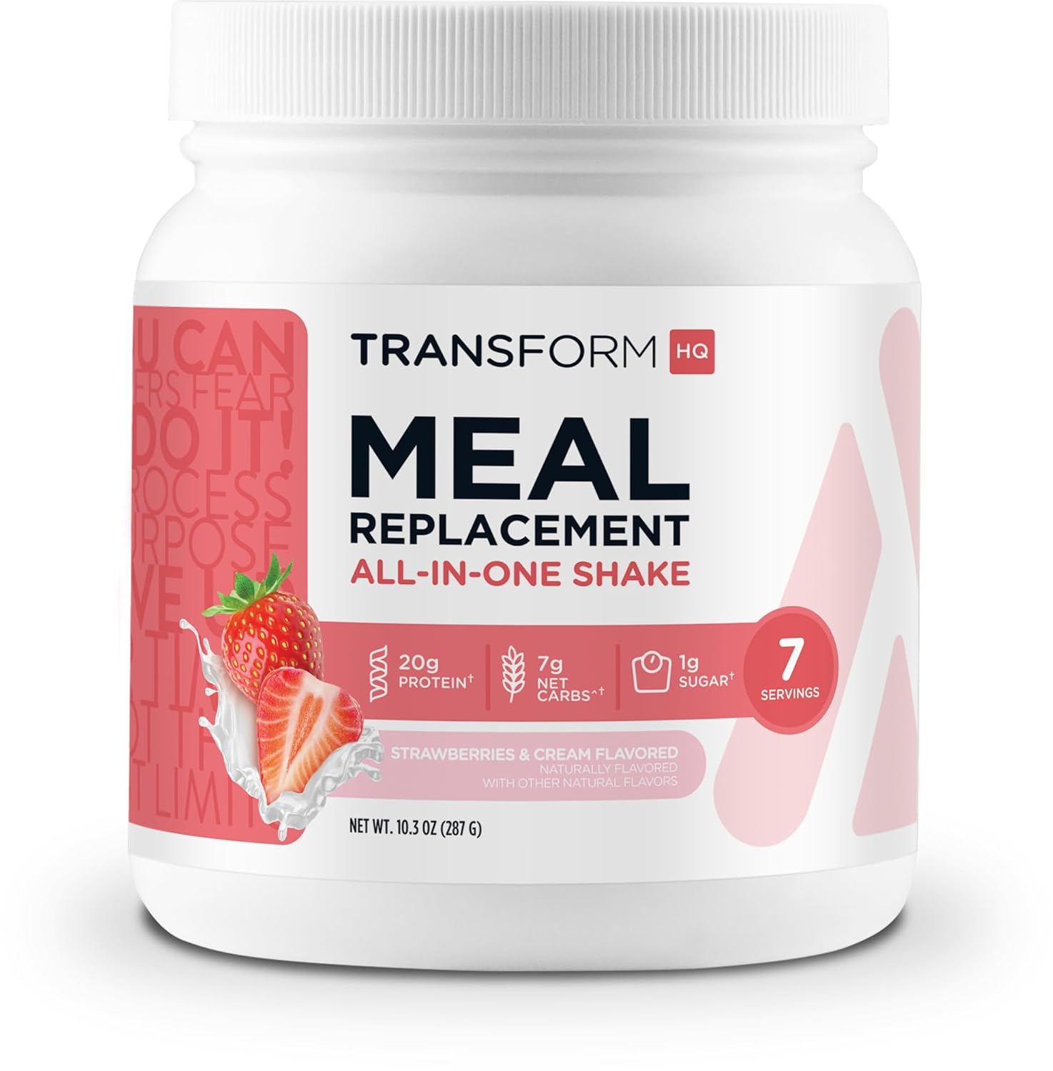 TransformHQ Meal Replacement Shake Powder 7 Servings (Strawberry & Cream) – Gluten Free, Non-GMO
