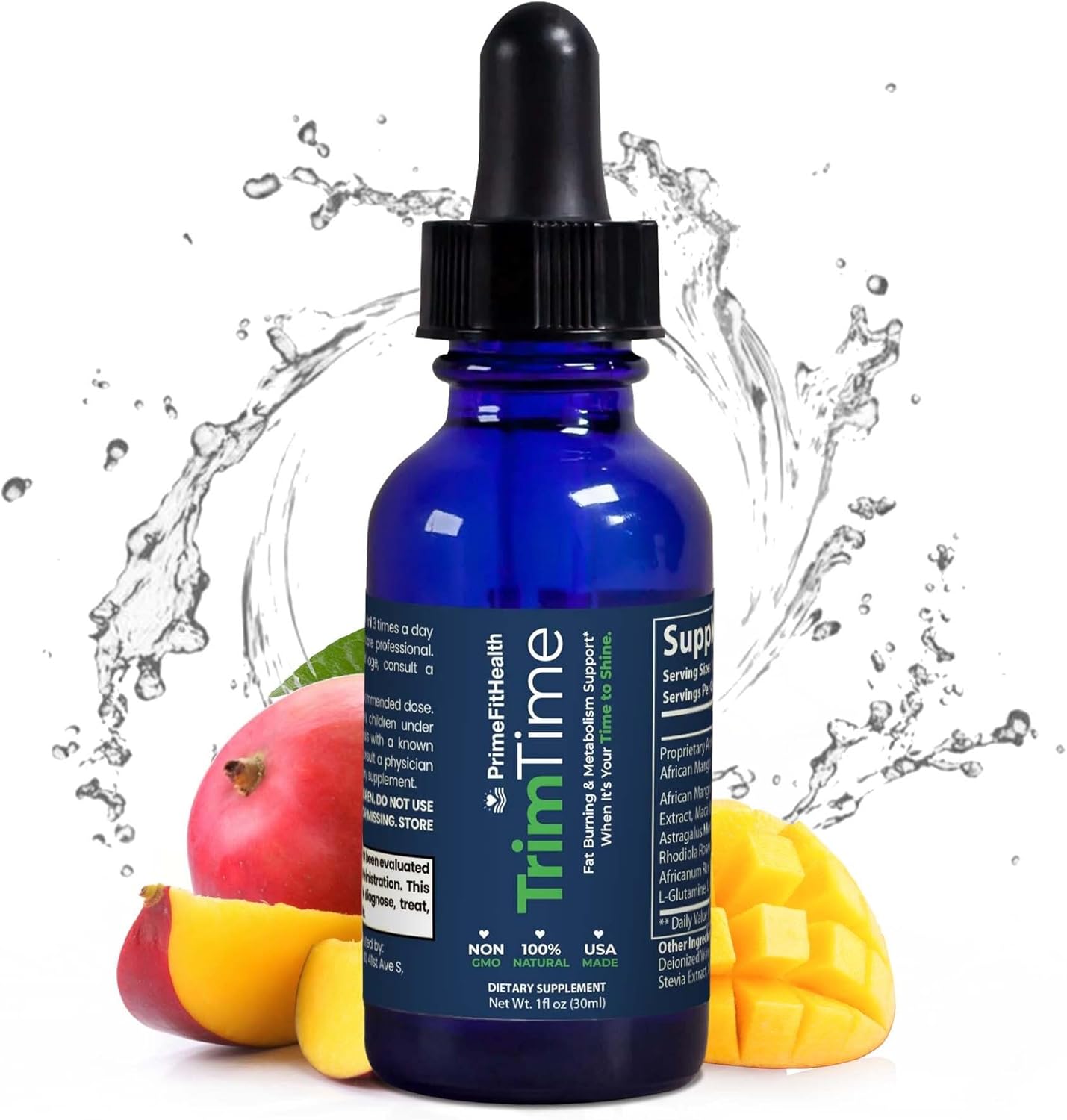TrimTime – Advanced Weight Management Drops – African Mango & Maca Extract – Supports Metabolism, Curb Cravings & Boost Energy – Fast-Absorbing Liquid Formula – 1 fl oz