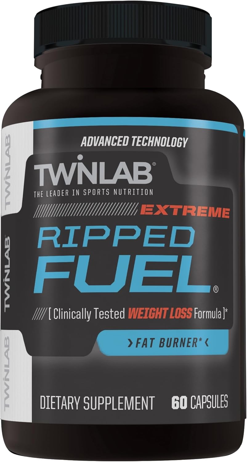 Twinlab Ripped Fuel Extreme – Energy Supplement to Support Weight Management & Muscle Health – 60 Capsules