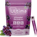 Ultima Replenisher Daily Electrolyte Powder – Grape, 20 Stickpacks – Zero Sugar Hydration Packets with 6 Electrolytes and Minerals – Sugar Free, Plant Based & Keto Friendly Drink Mix